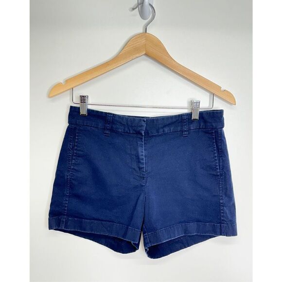J. Crew Shorts Womens 2 Navy Blue‎ Chino With Pockets - Picture 1 of 7